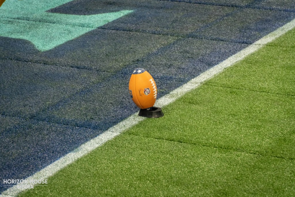 Kicking tee set on the turf